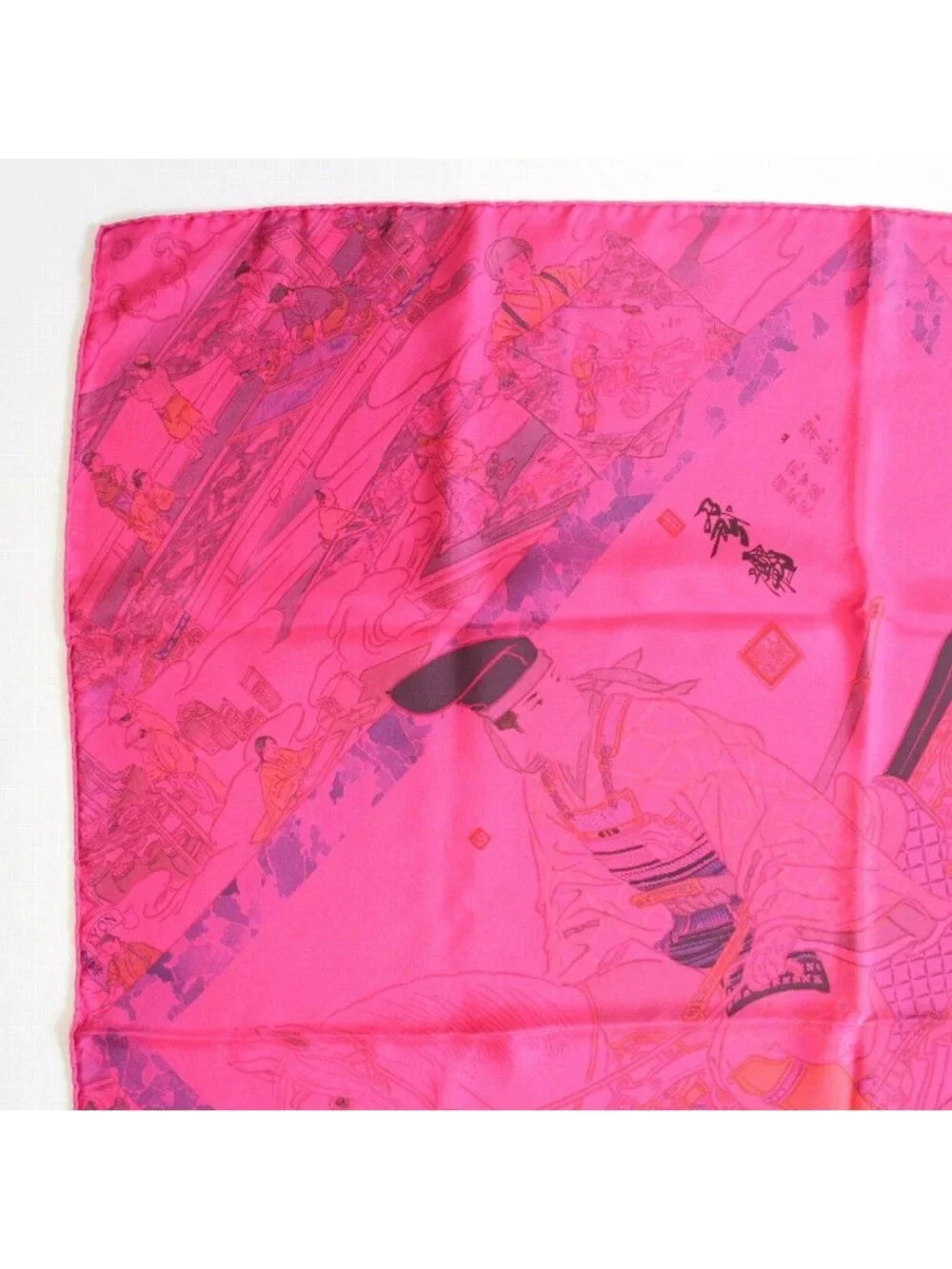 Hermes Carre 90 Scarf Craftsmen Dip Dye Pink Silk 100% Pawn